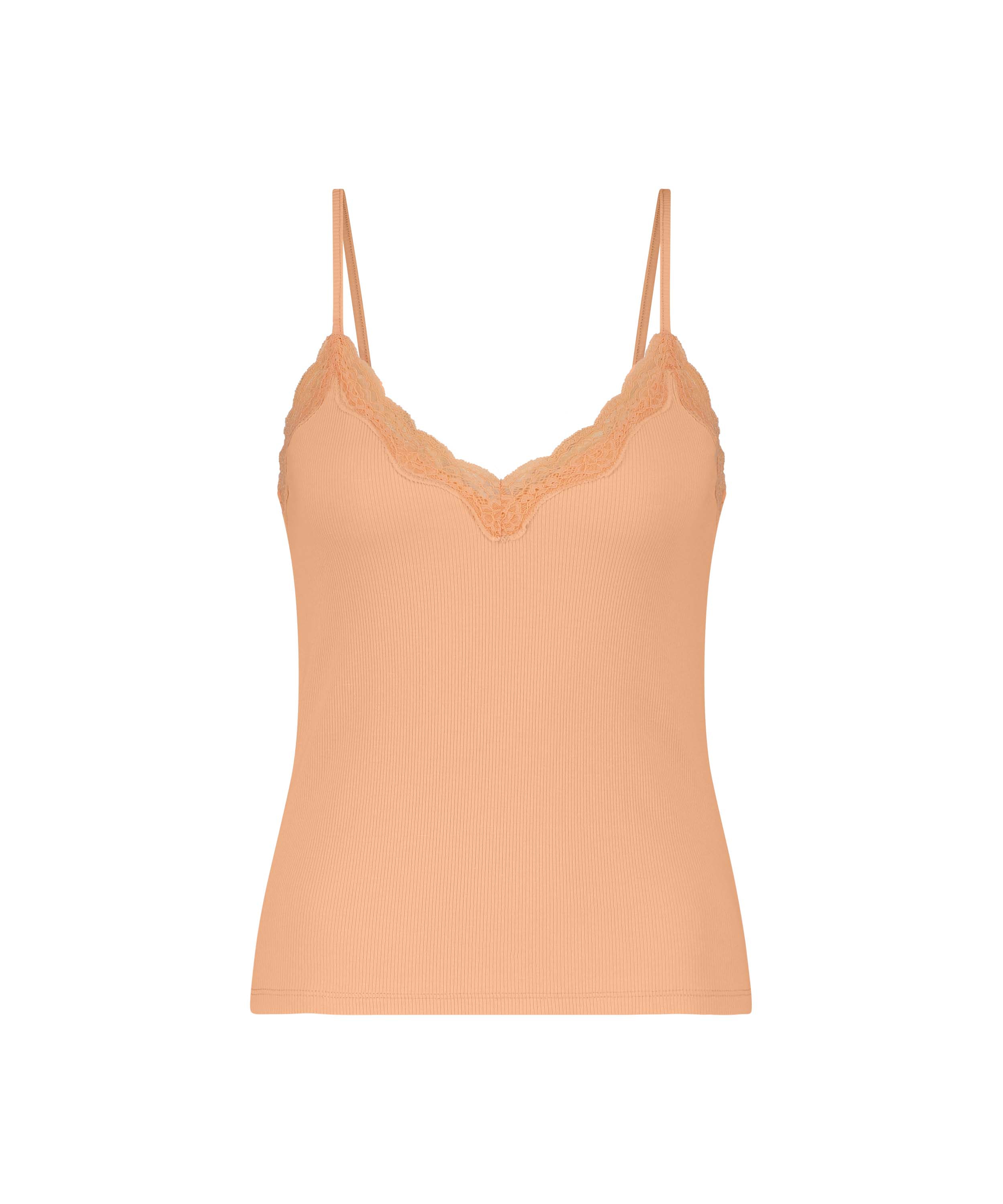 Linne Cami Rib Lace, Rosa, main