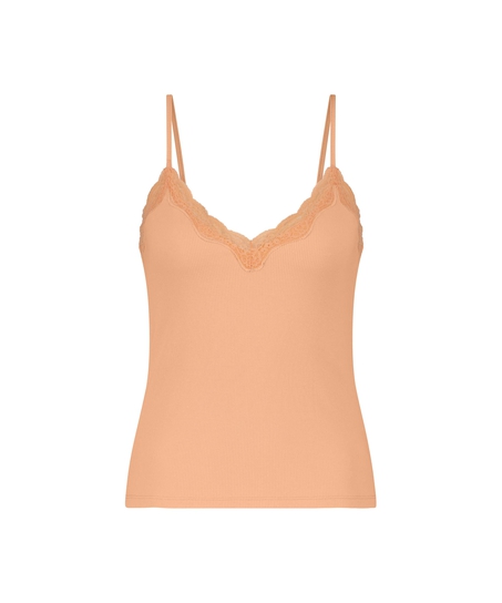 Linne Cami Rib Lace, Rosa