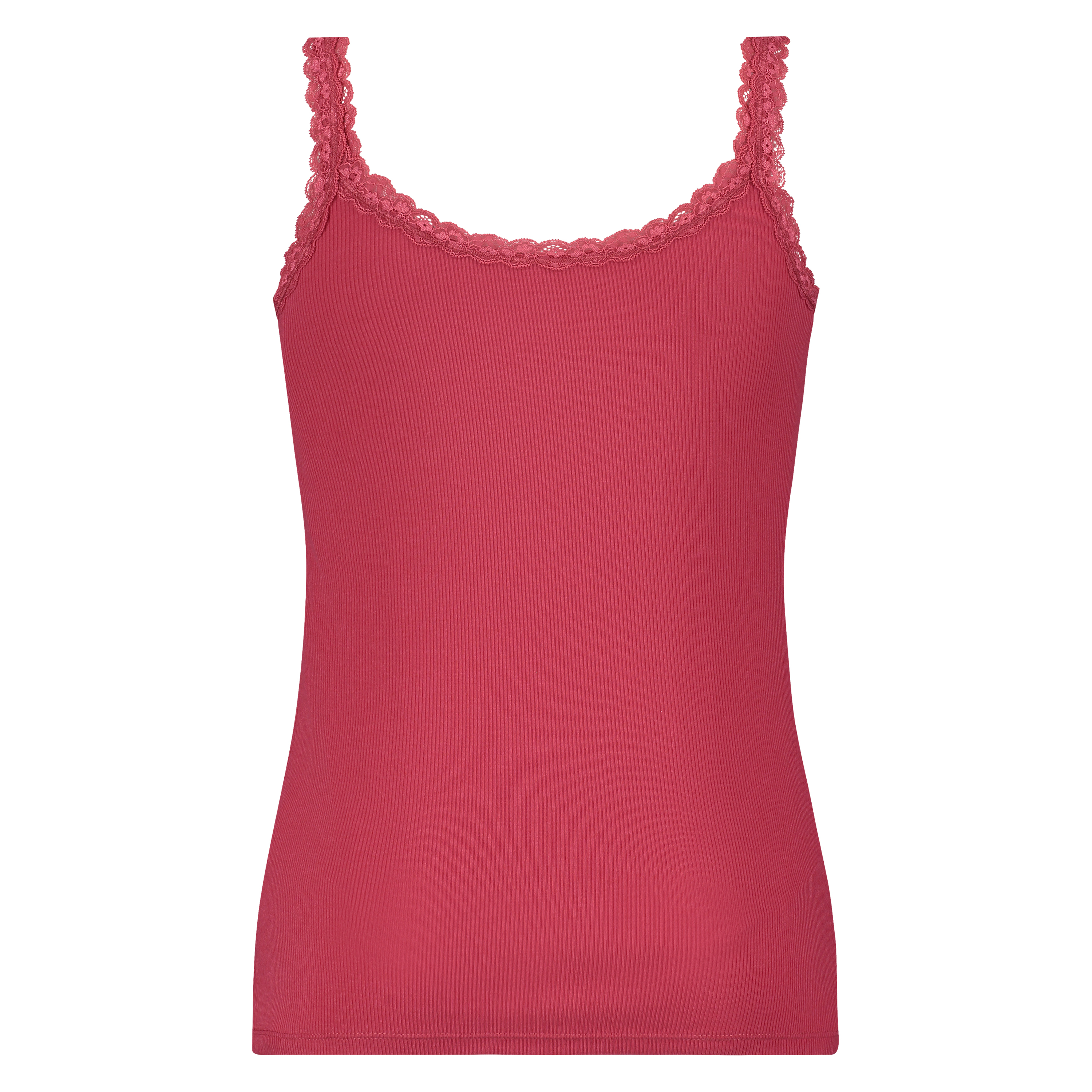 Singlet top cami rib lace, R&ouml;d, main