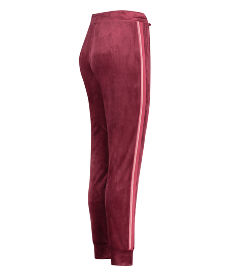 Joggingbyxor Velour Stripe, röd