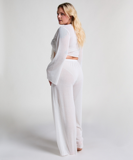 Stickad strandtopp, Vit