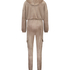 Jumpsuit-hoodie i velour, Brun