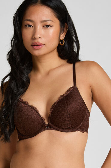 Hunkemöller Formpressad push-up-bh med bygel Marine Brun