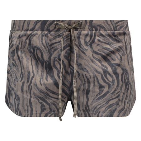 Velvet pyjamasshorts, Grå
