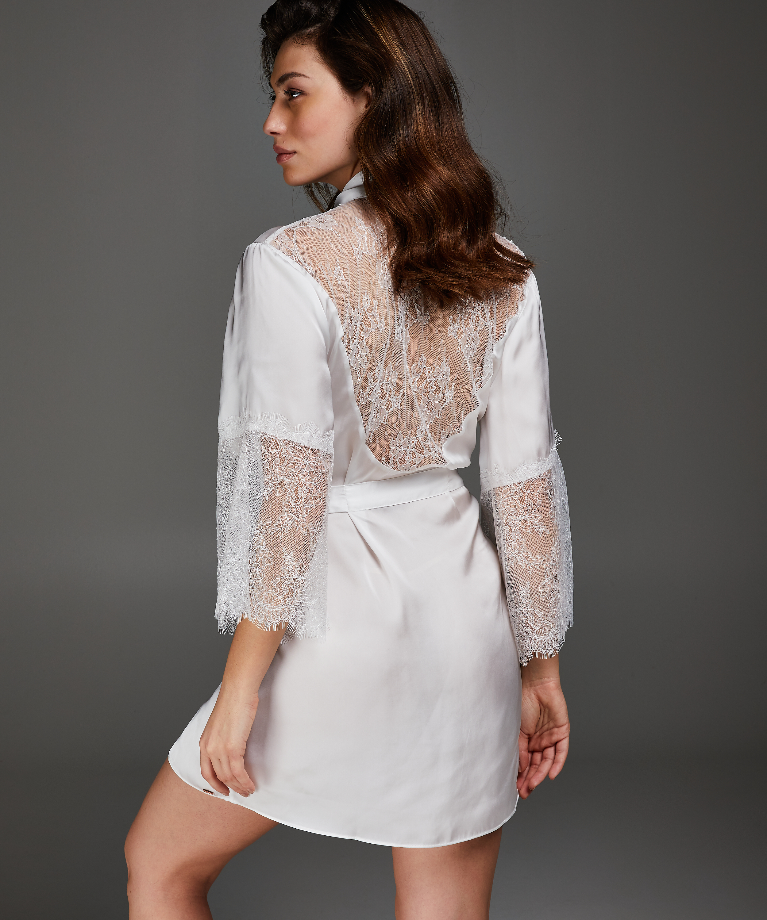 Kimono Satin Lily, Vit, main