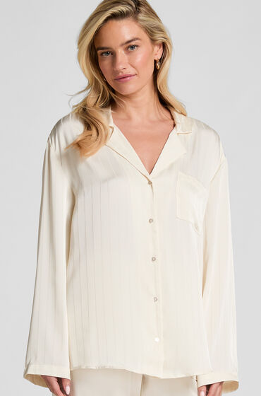 Hunkemöller Satinjacka med smala ränder Vit