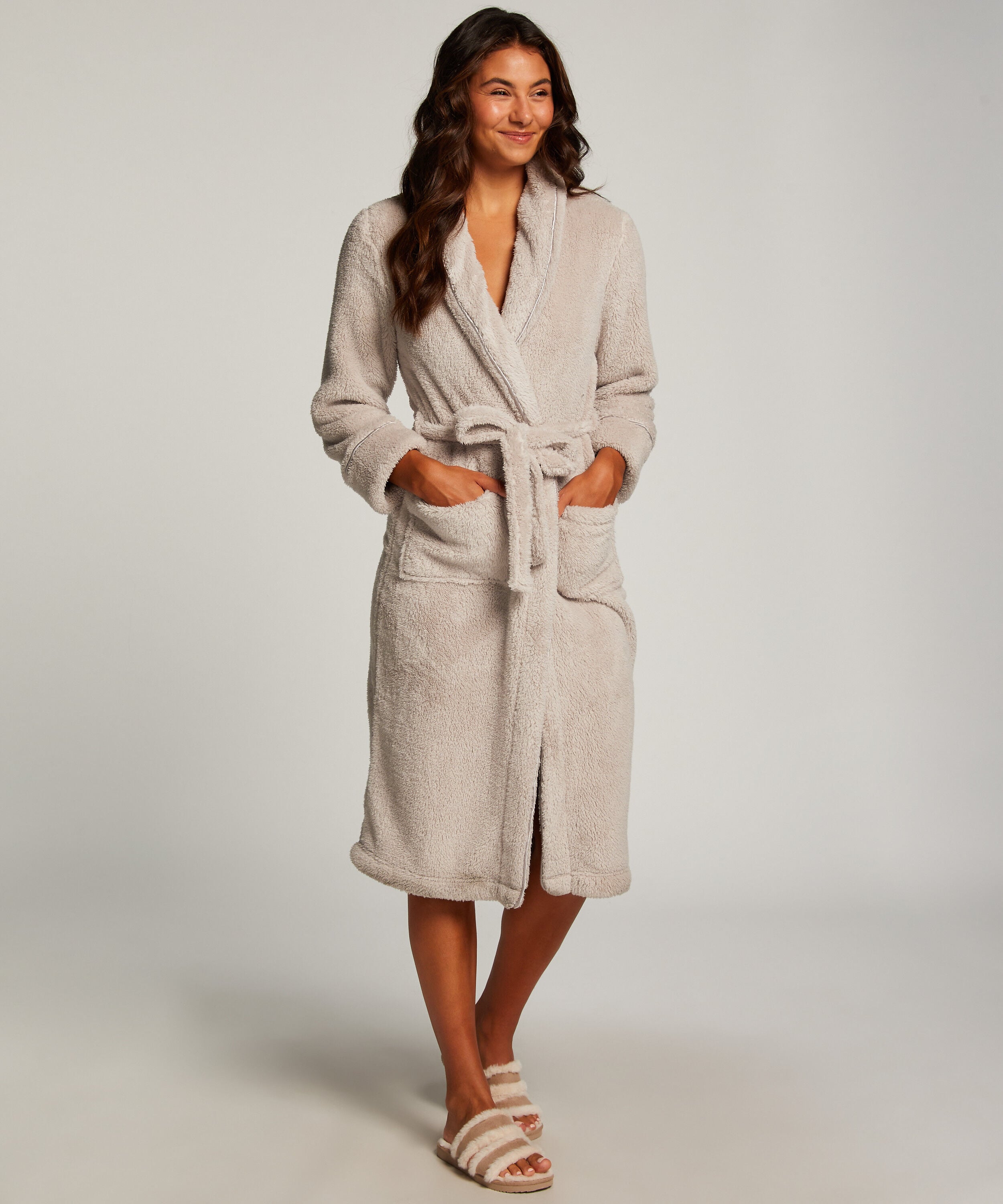 Morgonrock Fleece, Brun