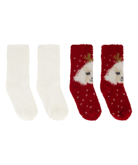 2 Par Strumpor Cosy, Röd