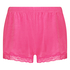 Velour- och spetsshort, Rosa