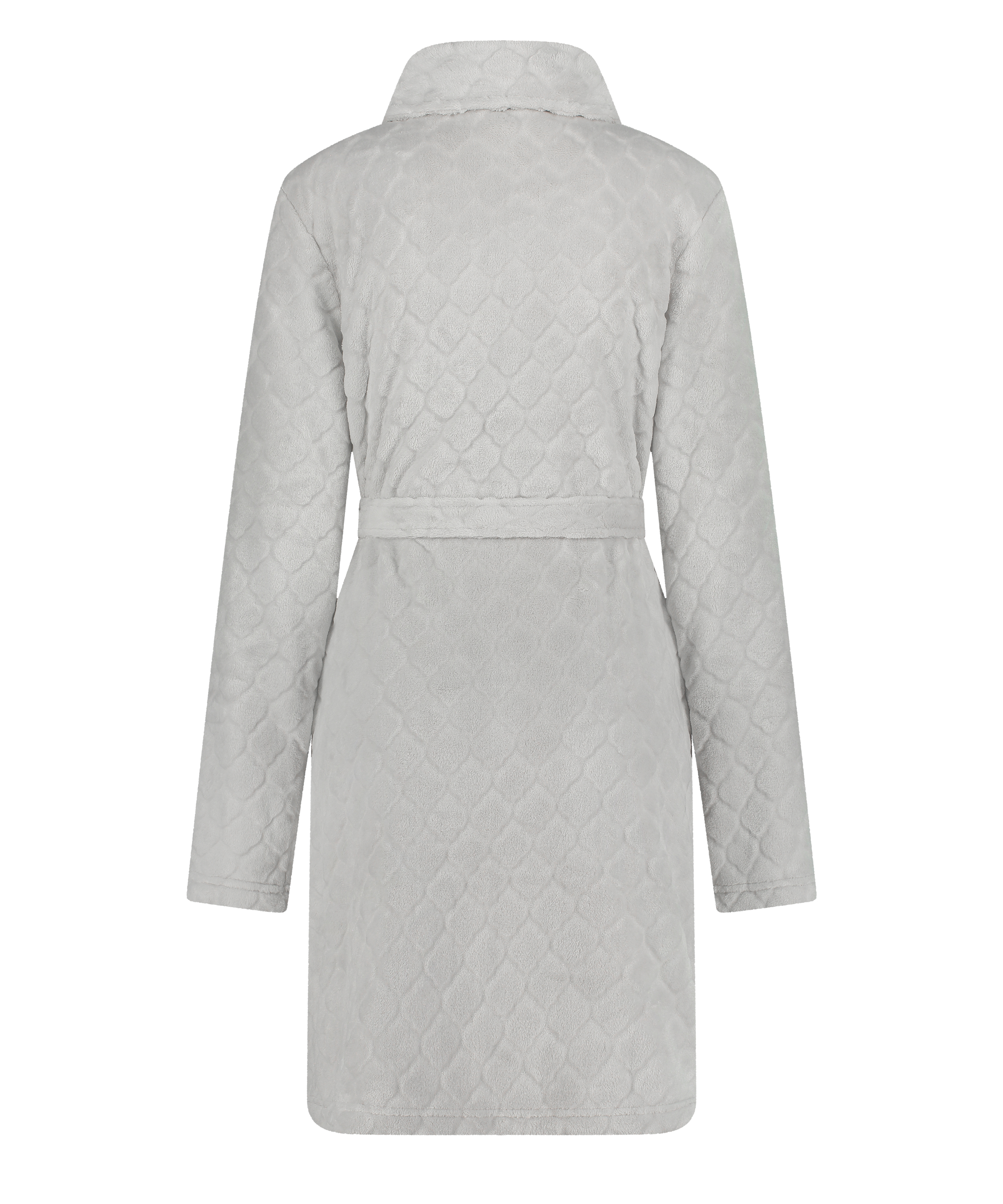 Badrock i fleece med dragkedja, Grå, main