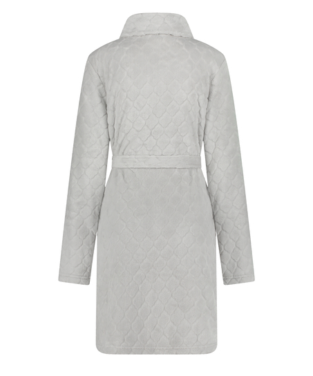 Badrock i fleece med dragkedja, Grå