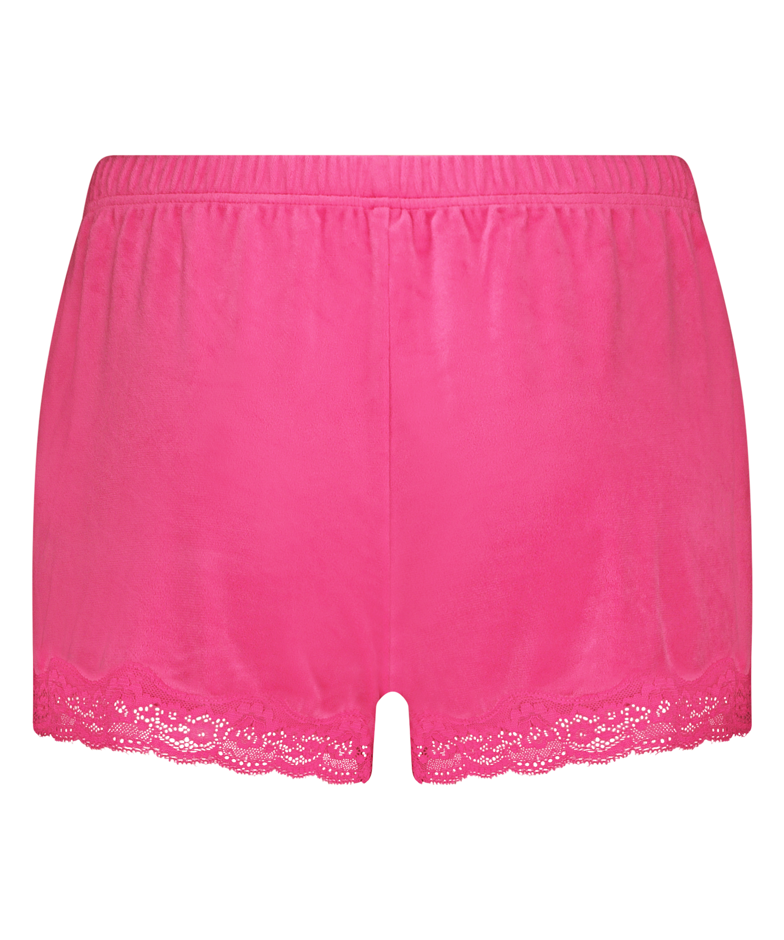 Velour- och spetsshort, Rosa, main