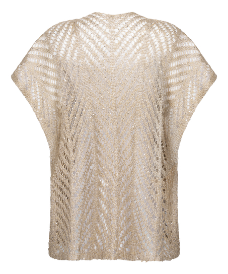 Strandkaftan med paljetter, Beige