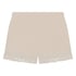 Velour- och spetsshort, Beige