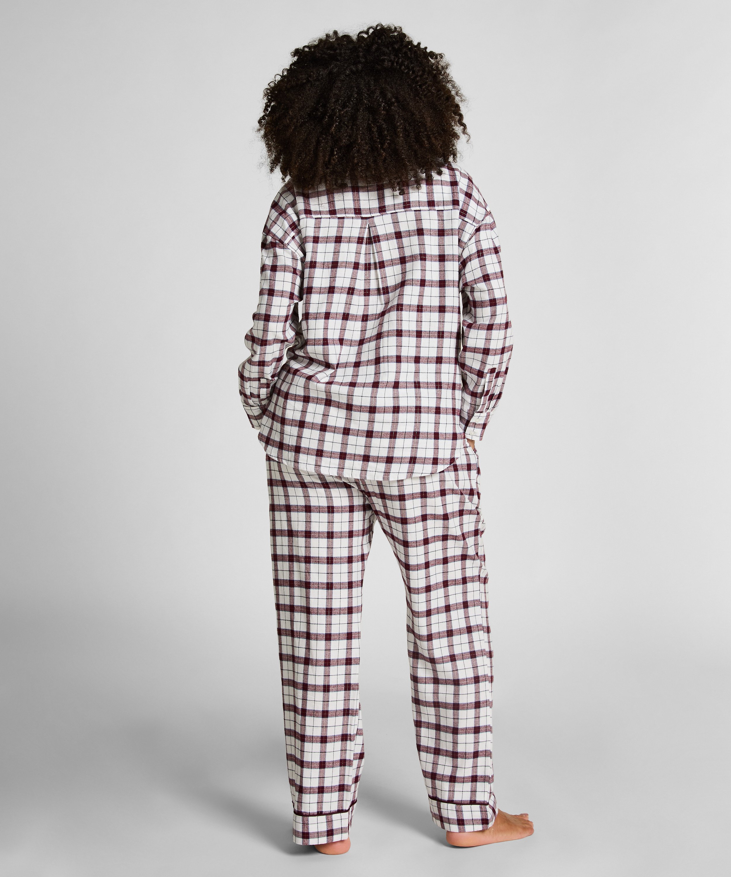Pyjamastopp flanell, Vit, main
