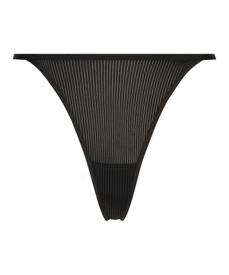 H&ouml;gt skuren stringtrosa Kaiden, Svart