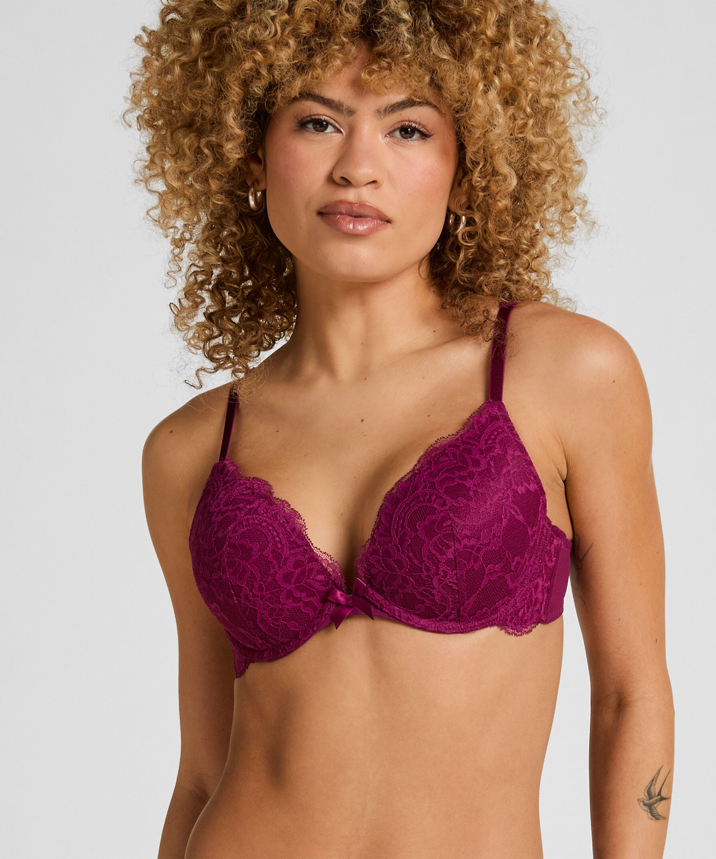 Vadderad push up-bh med bygel Teddy, Lila