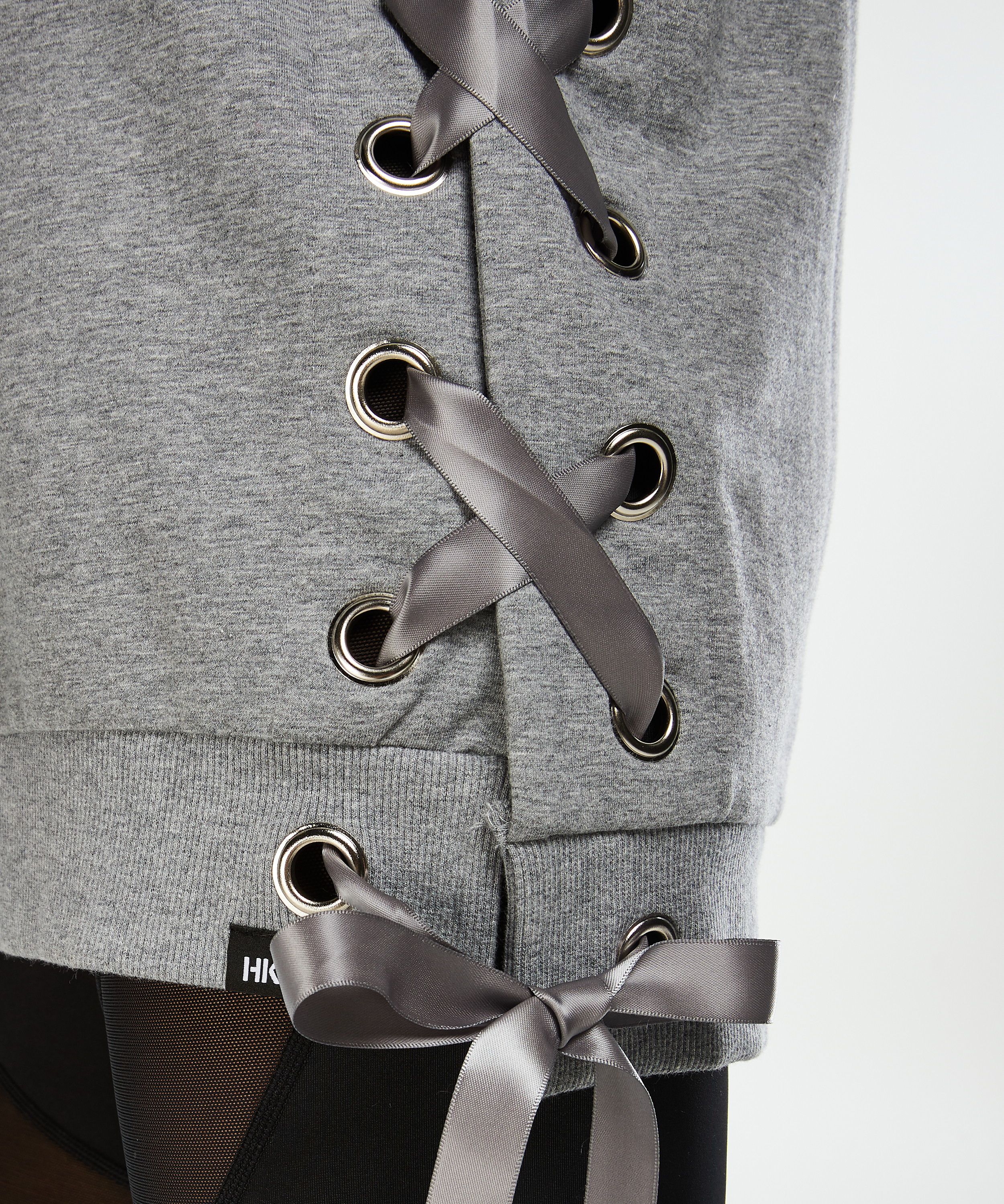 HKMX sweatshirt lace-up, Grå, main