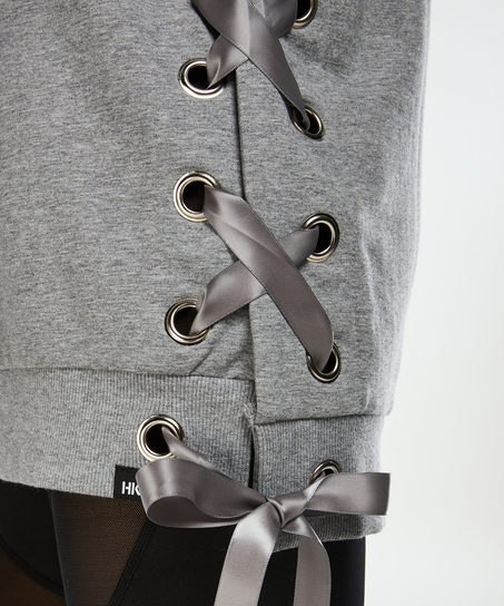 HKMX sweatshirt lace-up, Grå