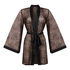 Kimono i leopard-mesh, Svart