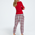 Petite Twill Check Pyjama pants, r&ouml;d