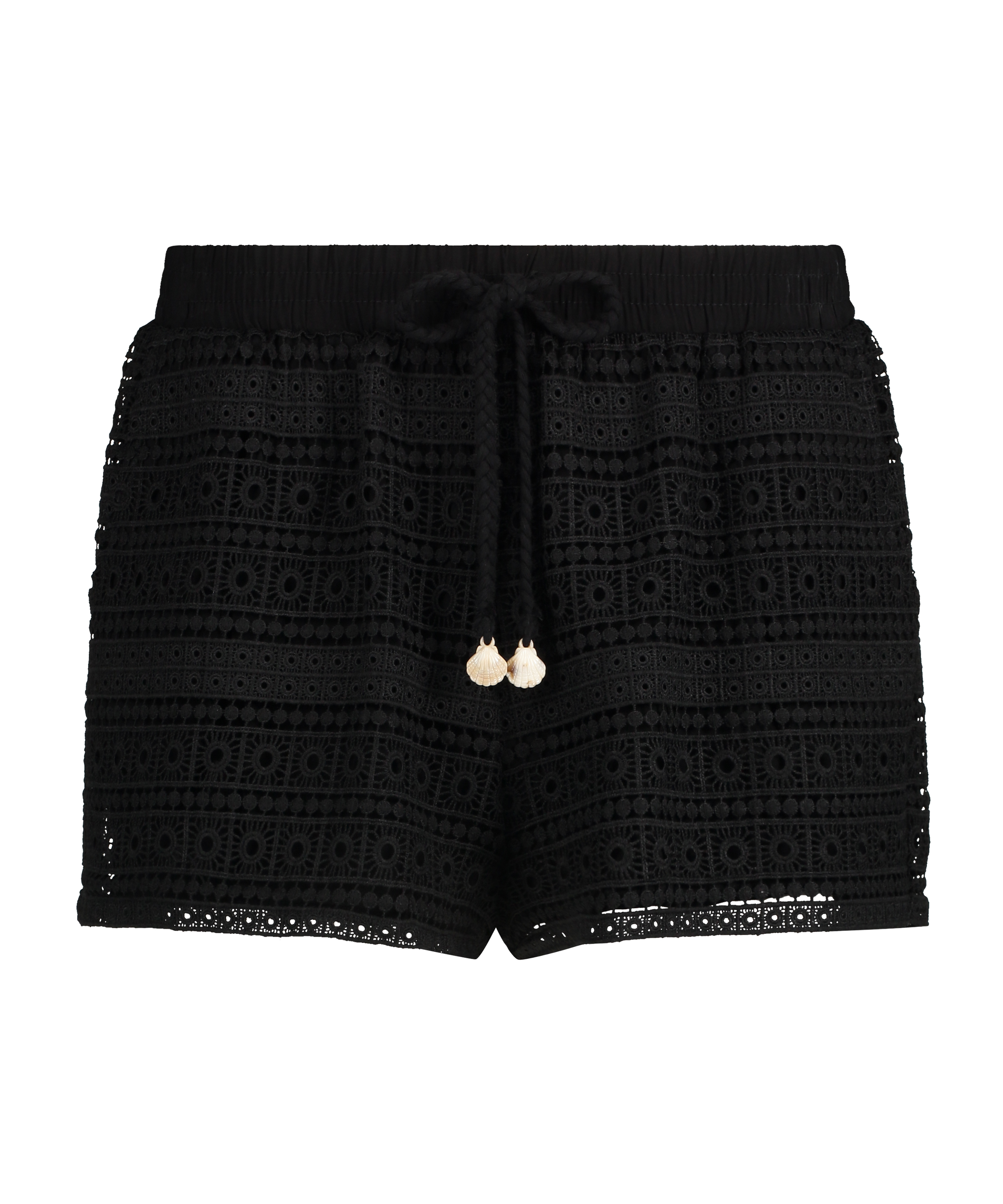 Virkade shorts, Svart, main