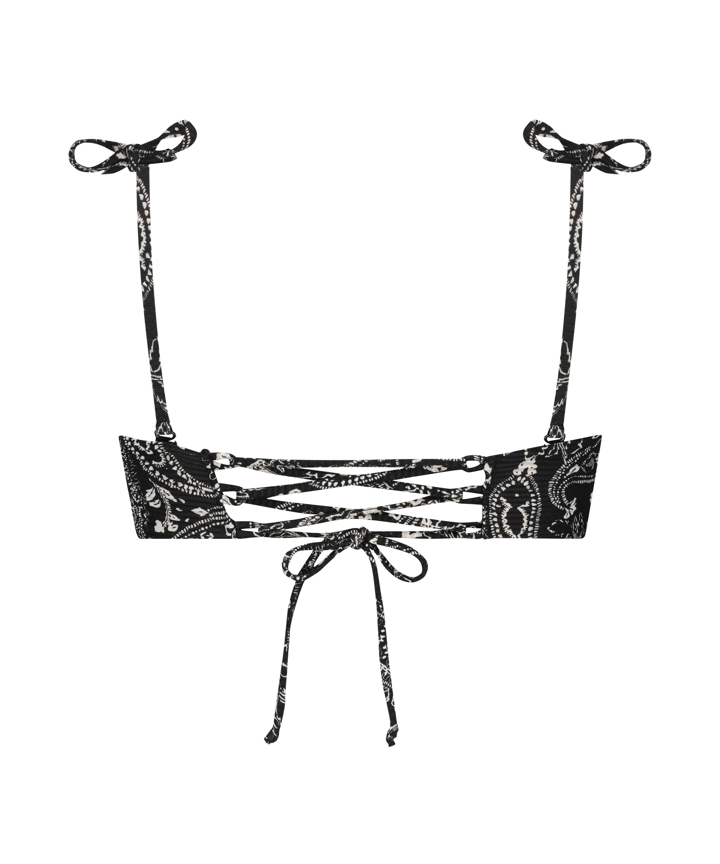 Paisley croppad bikini&ouml;verdel, Svart, main