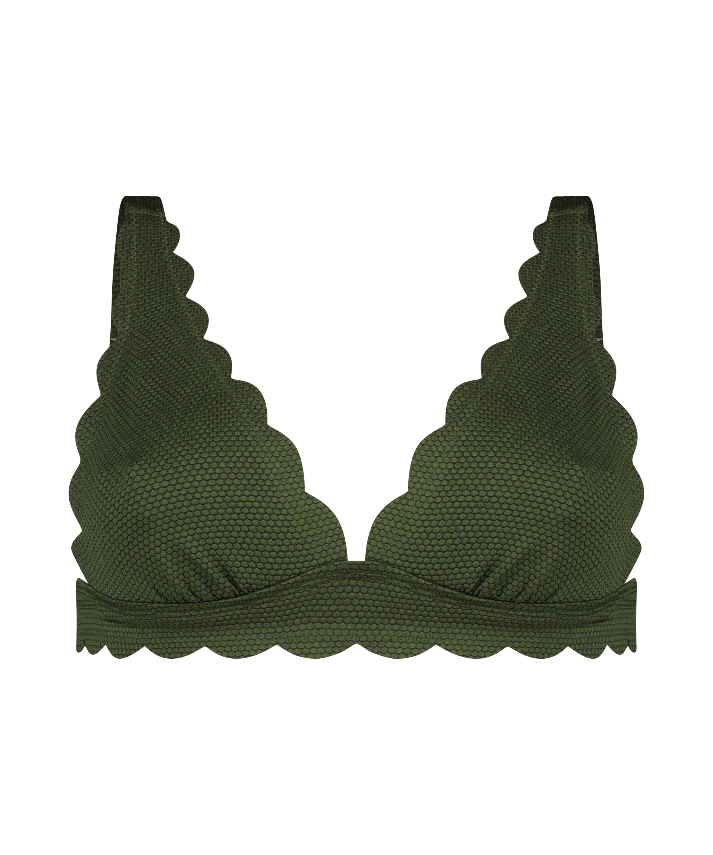 Scallop triangel-bikiniöverdel, grön, main