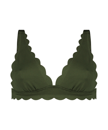 Scallop triangel-bikiniöverdel, grön