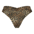 Leopard högt skuren bikiniunderdel, Brun