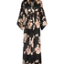 Bloom satin-kimono, Svart
