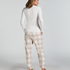 Pyjamasbyxori flanell, Beige