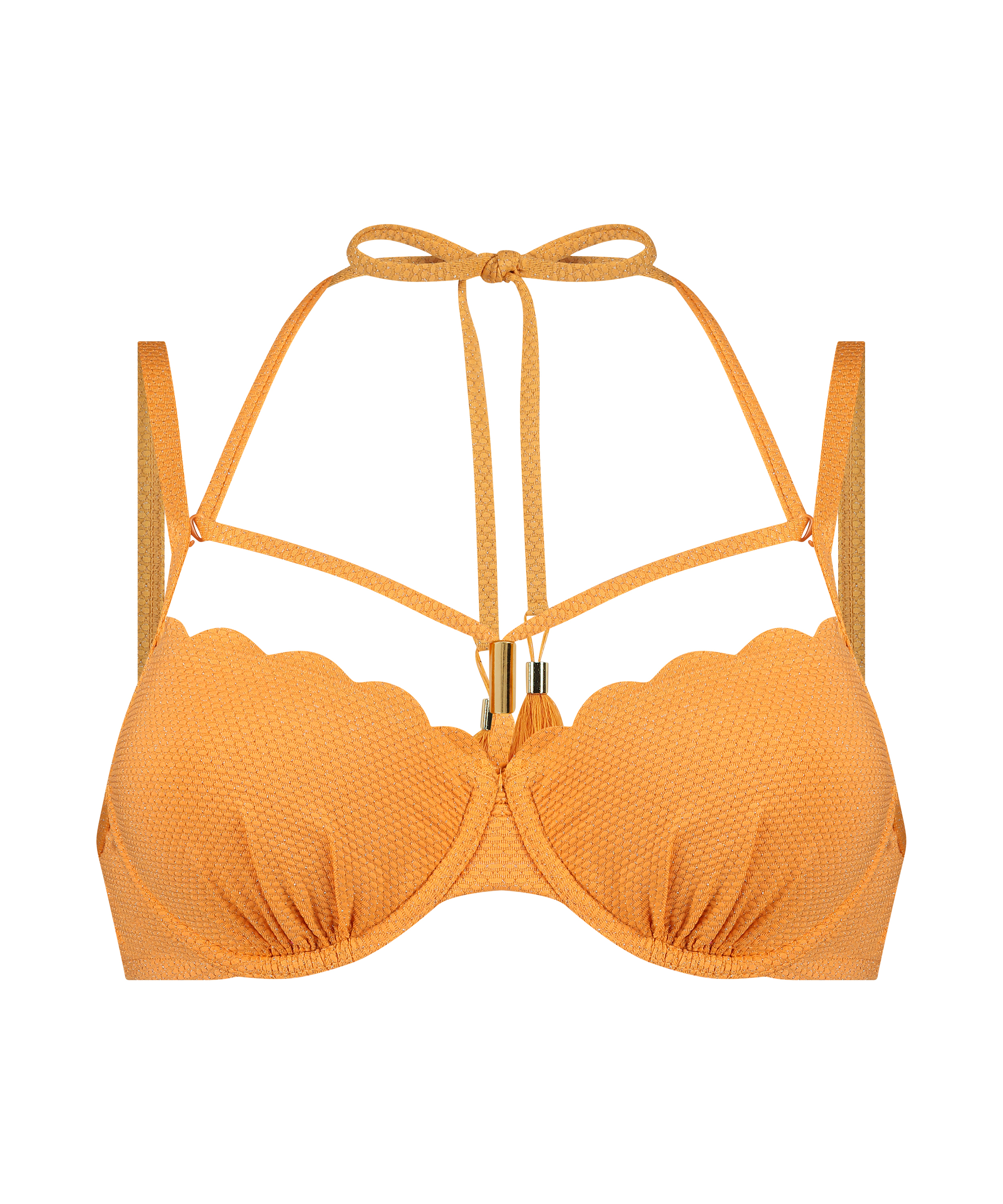 Bikini&ouml;verdel Scallop Lurex, Orange, main