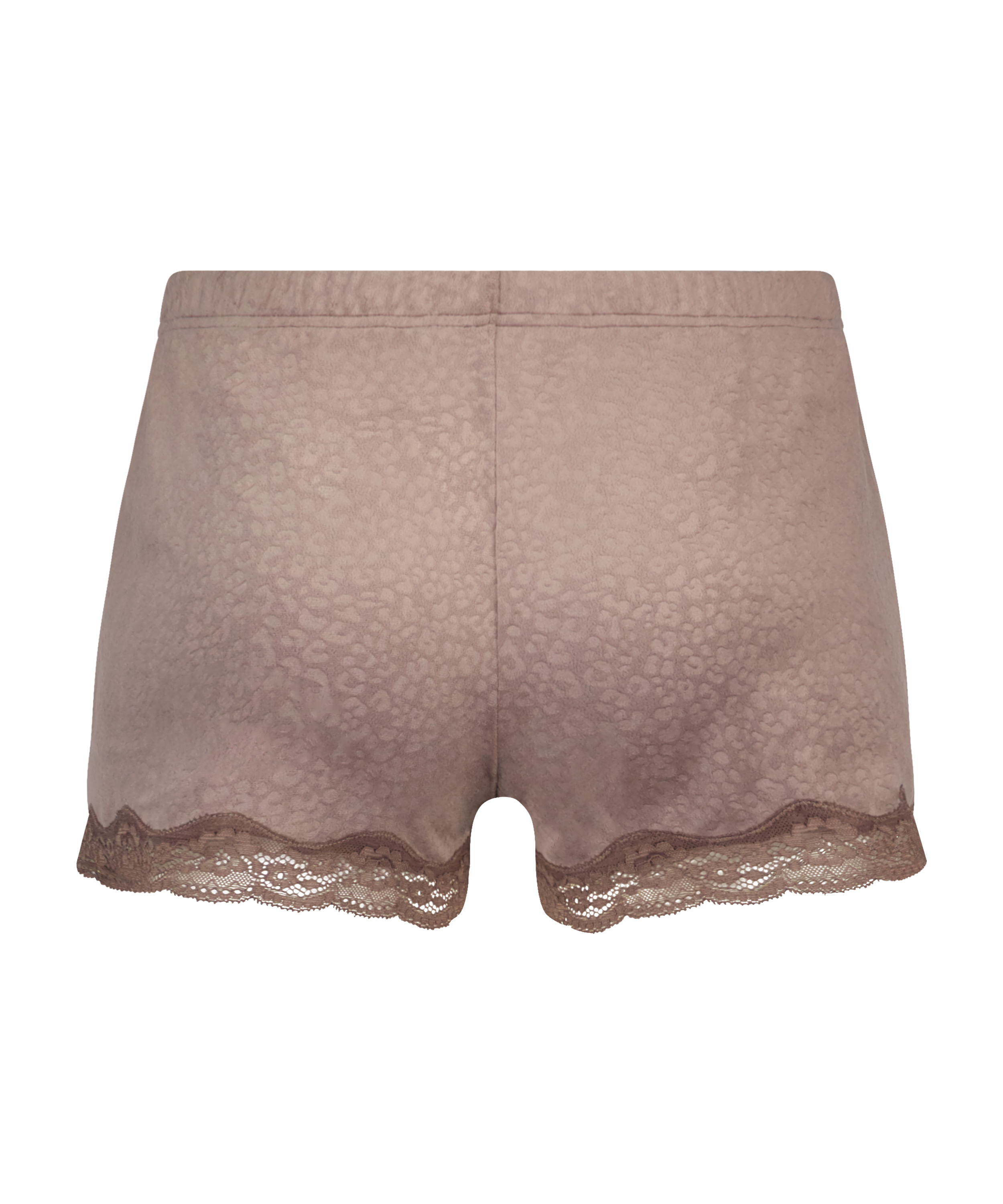 Shorts Velour Lace, Brun, main