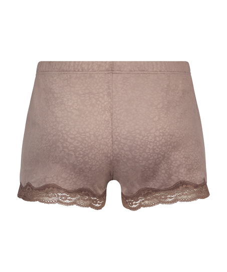 Shorts Velour Lace, Brun