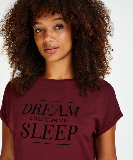 Nattskjorta med rund hals, Röd