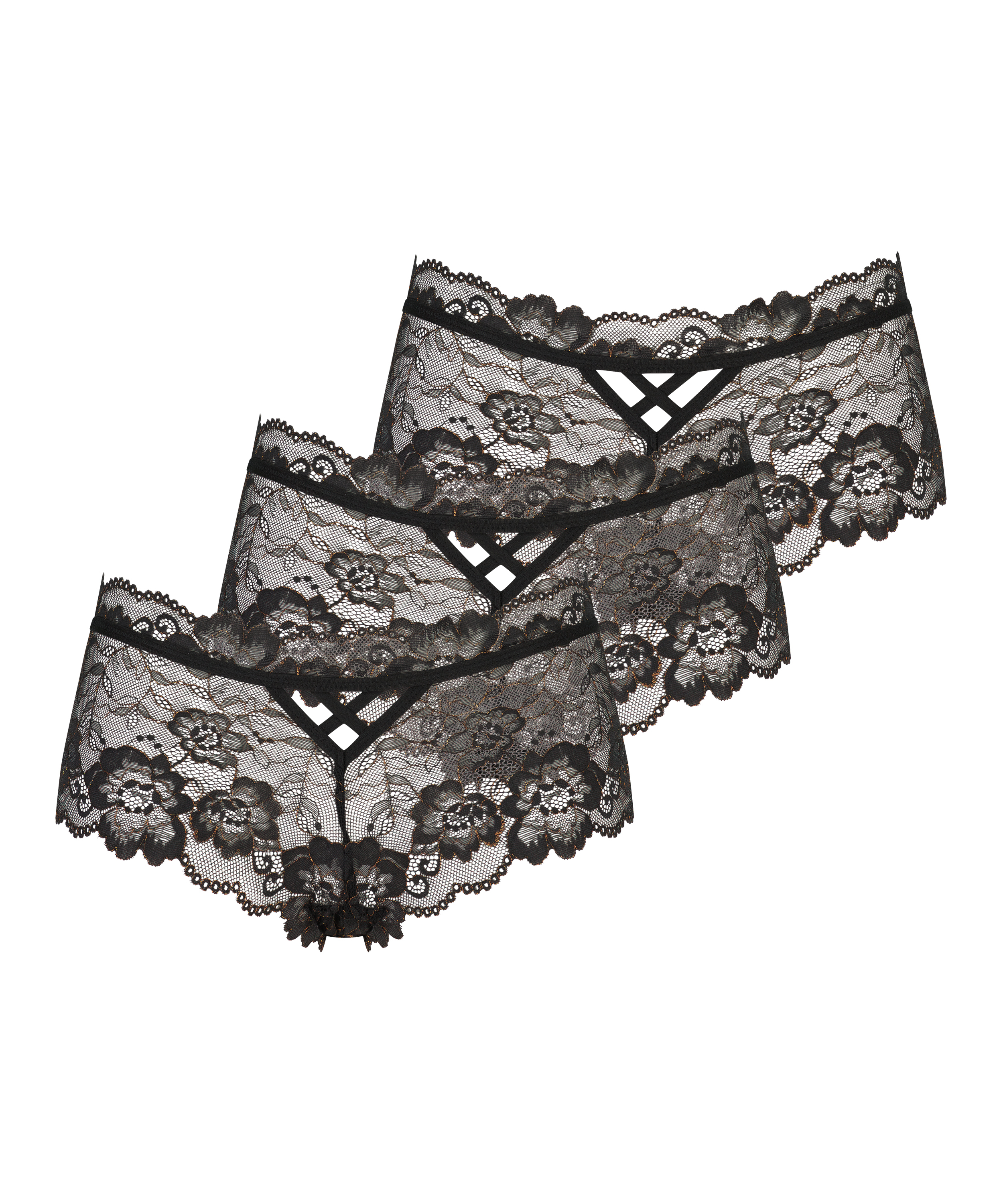 3-pack Valentina boxertrosa, Svart, main