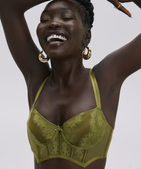 Formpressad longline bygel-bh Amelie, Grön