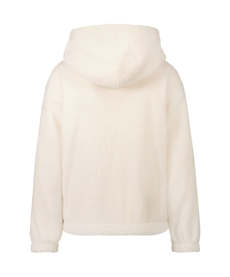 Mysig hoodie i fleece, Vit