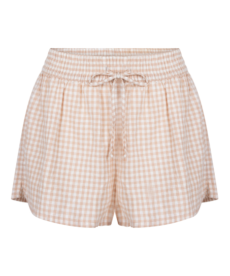 Rutiga linneshorts, Vit