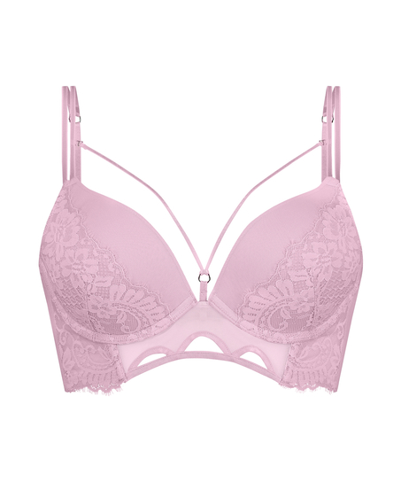 Formpressad push-up longline bygel-bh Lidia, Rosa