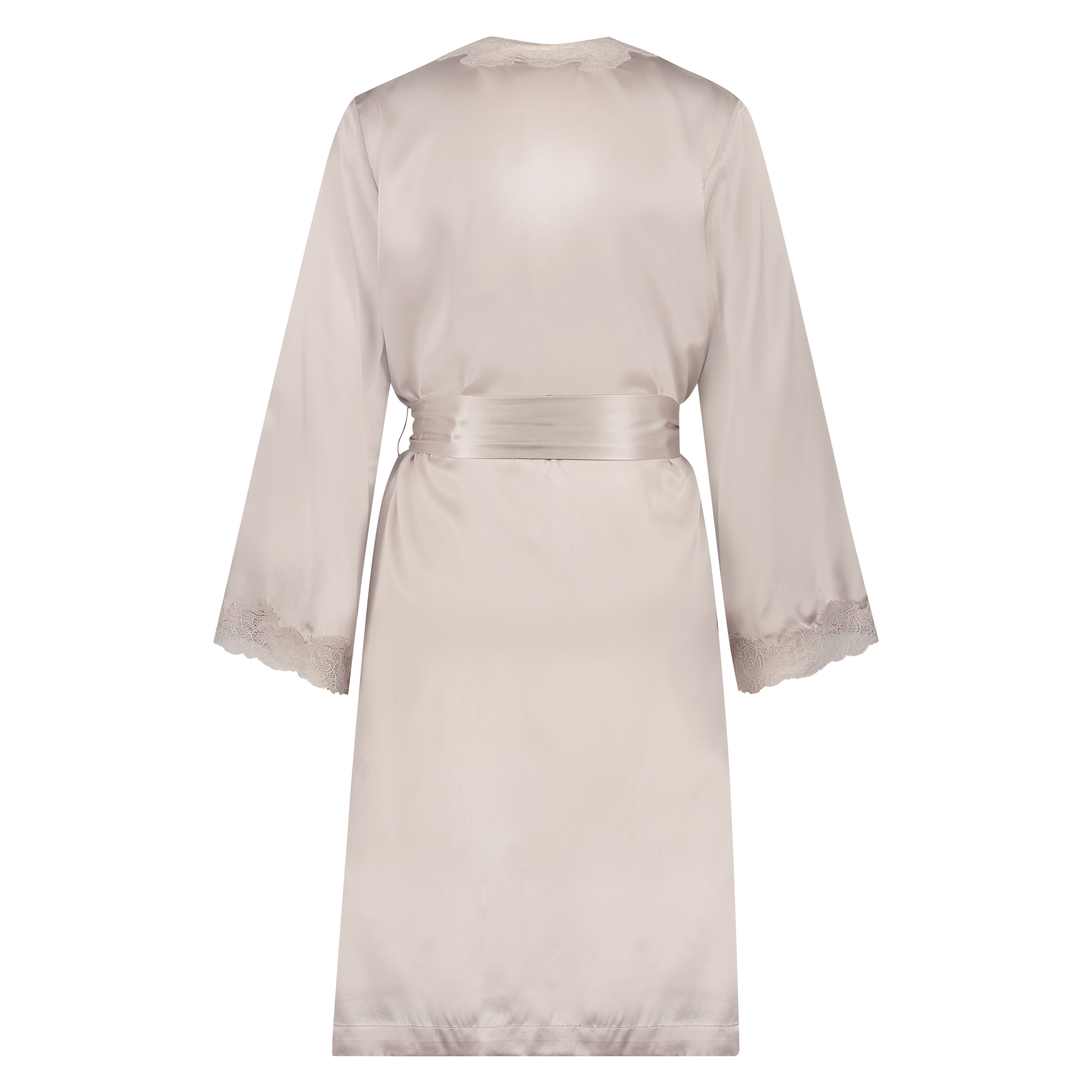 Kimono med kant i sidenspets, Rosa, main