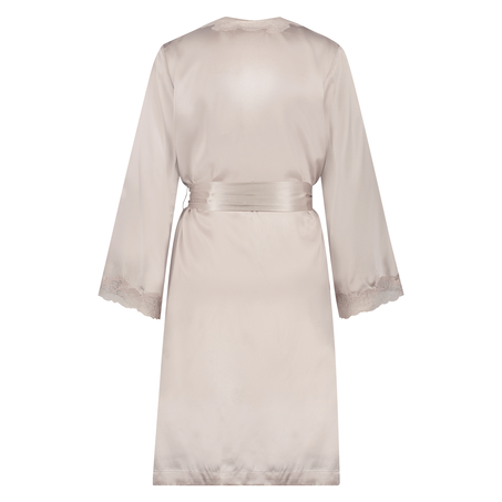 Kimono med kant i sidenspets, Rosa