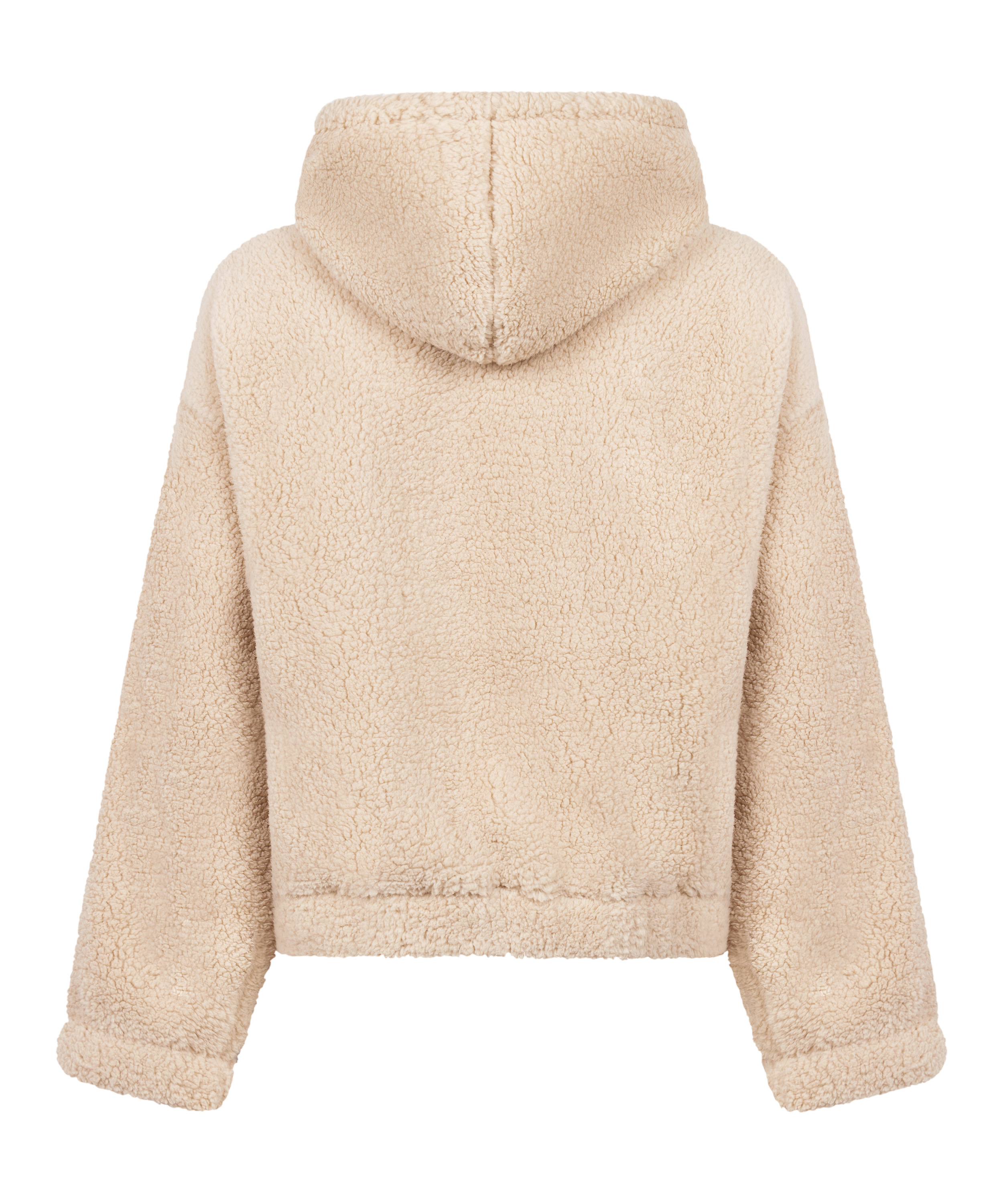 Mysig hoodie i fleece, Beige, main
