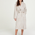 Long Fleece Bathrobe, Beige