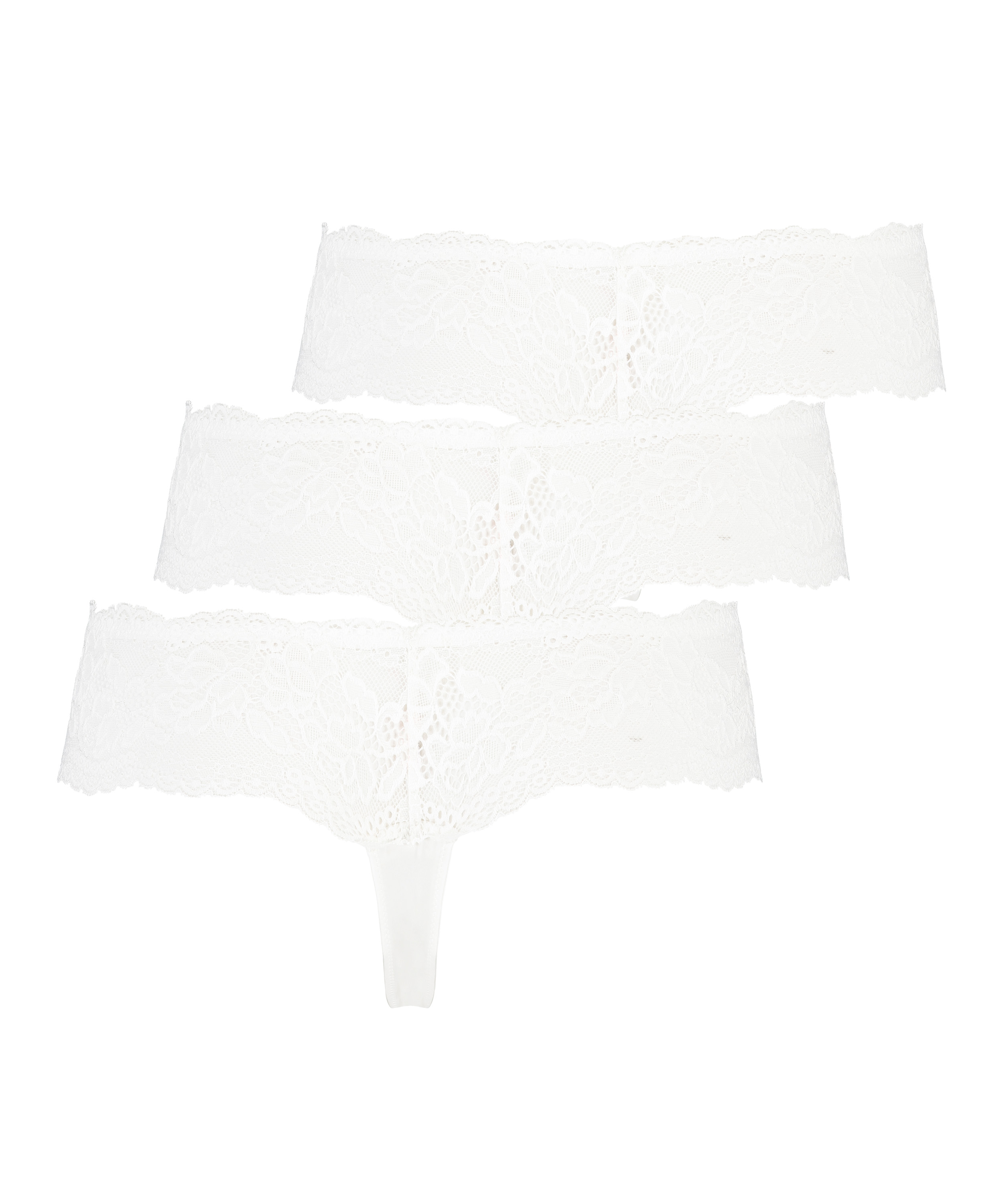Florence 3-pack boxerstringtrosa, Vit, main