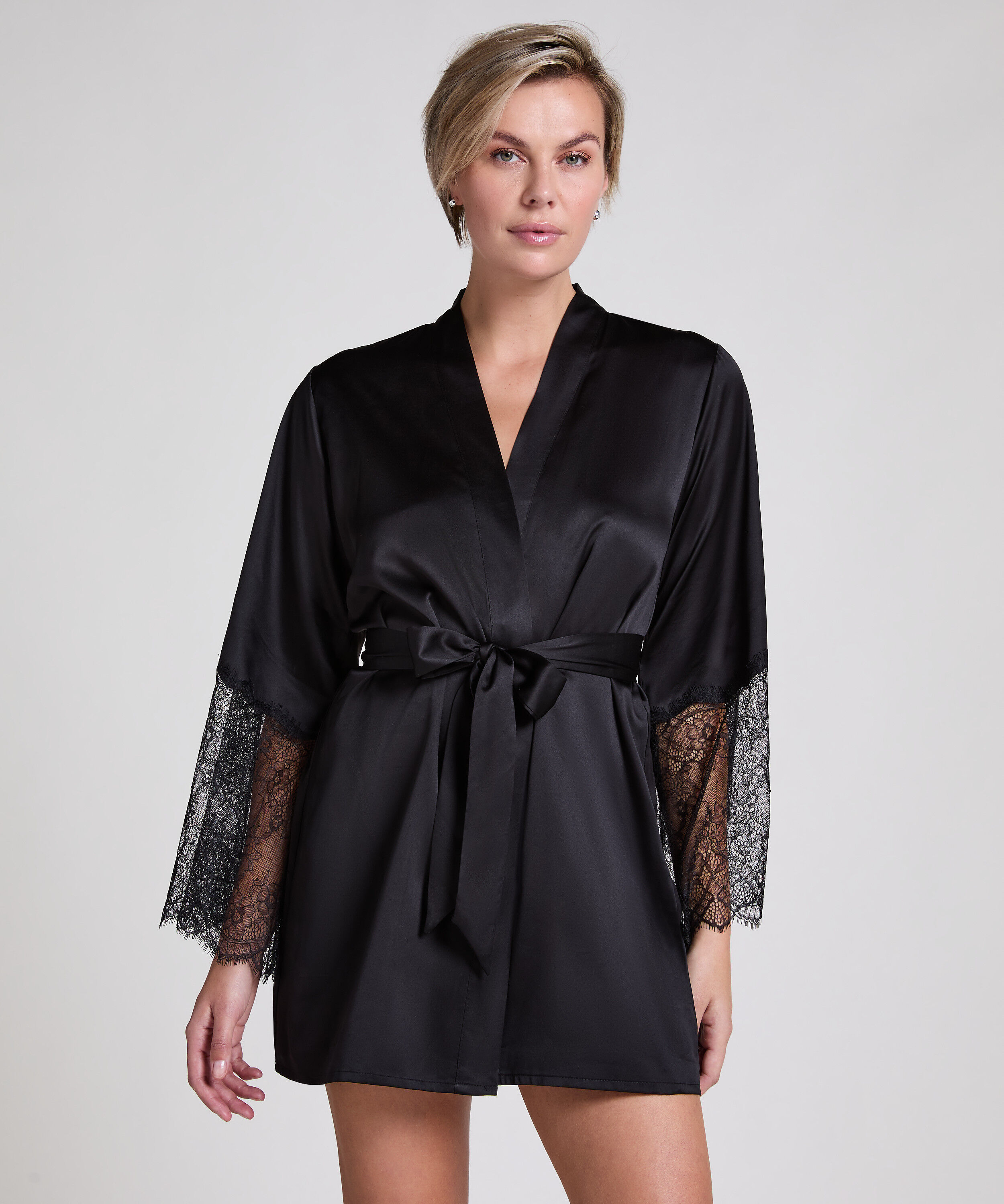 Kimono Satin, Svart