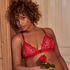 Vadderad triangel-bralette Rose, R&ouml;d