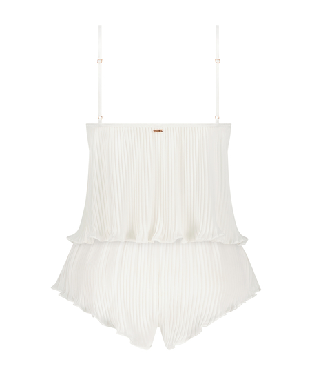 Chiffon plissé linneset, Vit