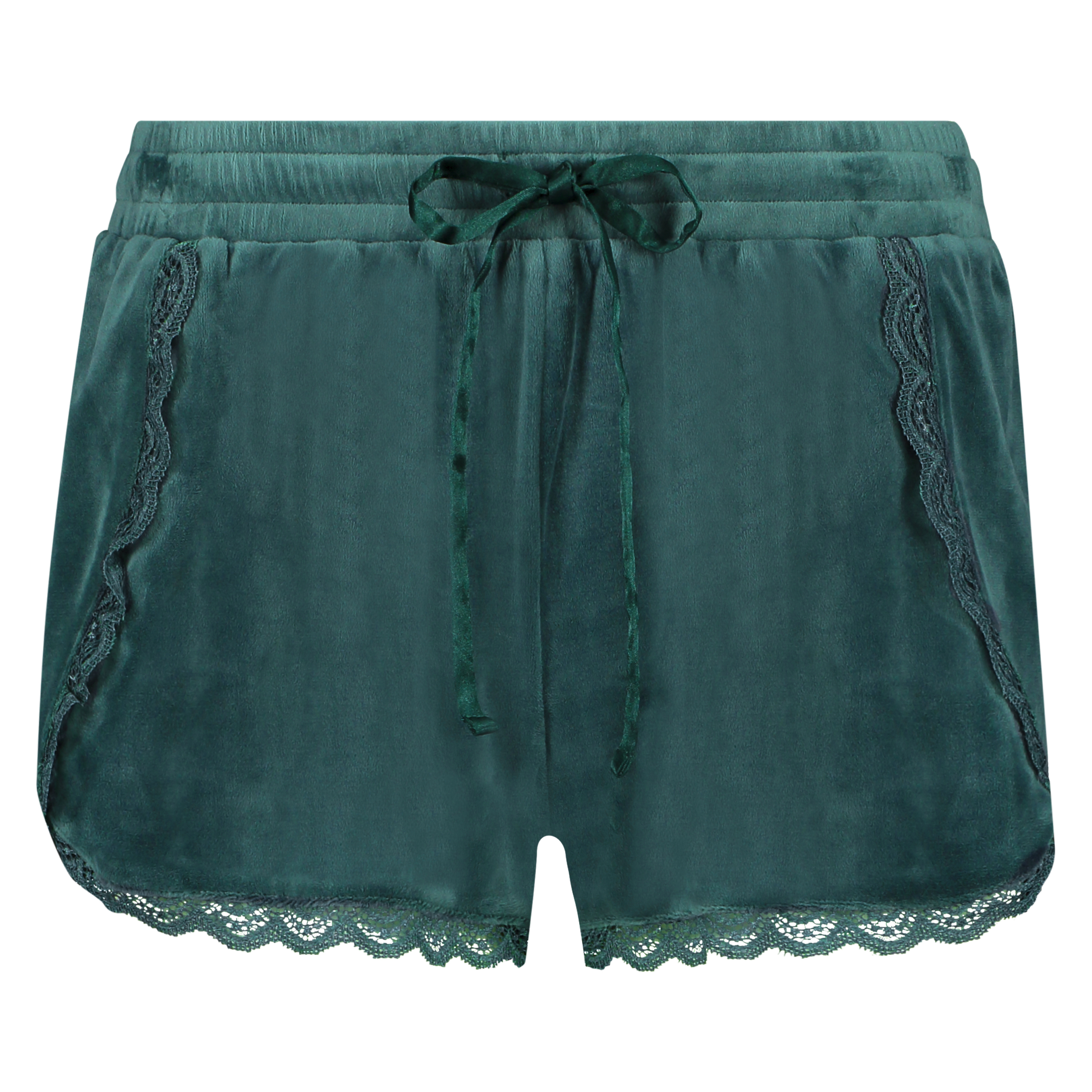 Shorts Velour Lace, Gr&ouml;n, main